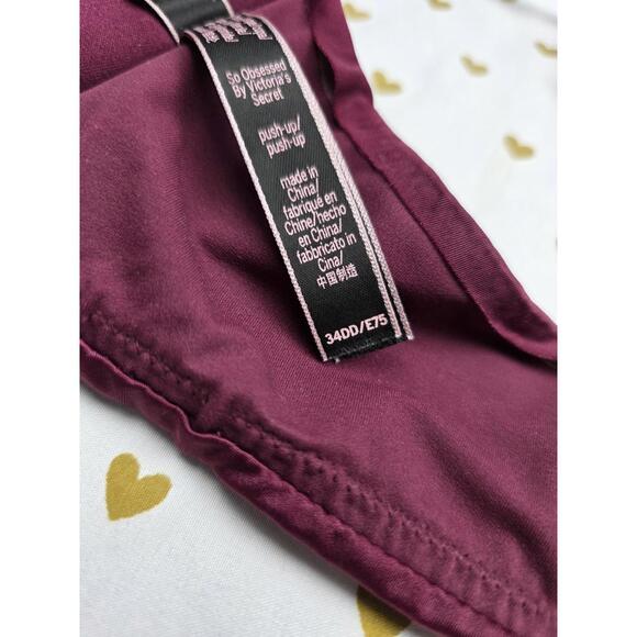 Victorias Secret SO OBSESSED Push Up Bra Racerback Front Close 34DD - Picture 5 of 5